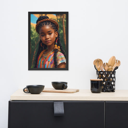 Framed tribal girl poster